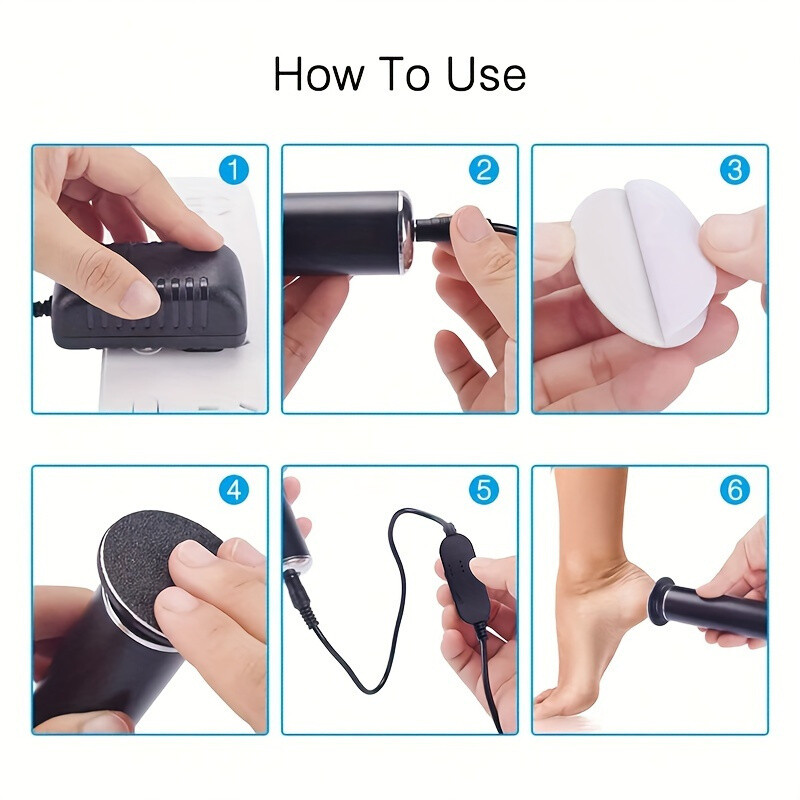 60 pieces Electric Foot Grinder with Adjustable Speed-60 Sandpaper Sheets
