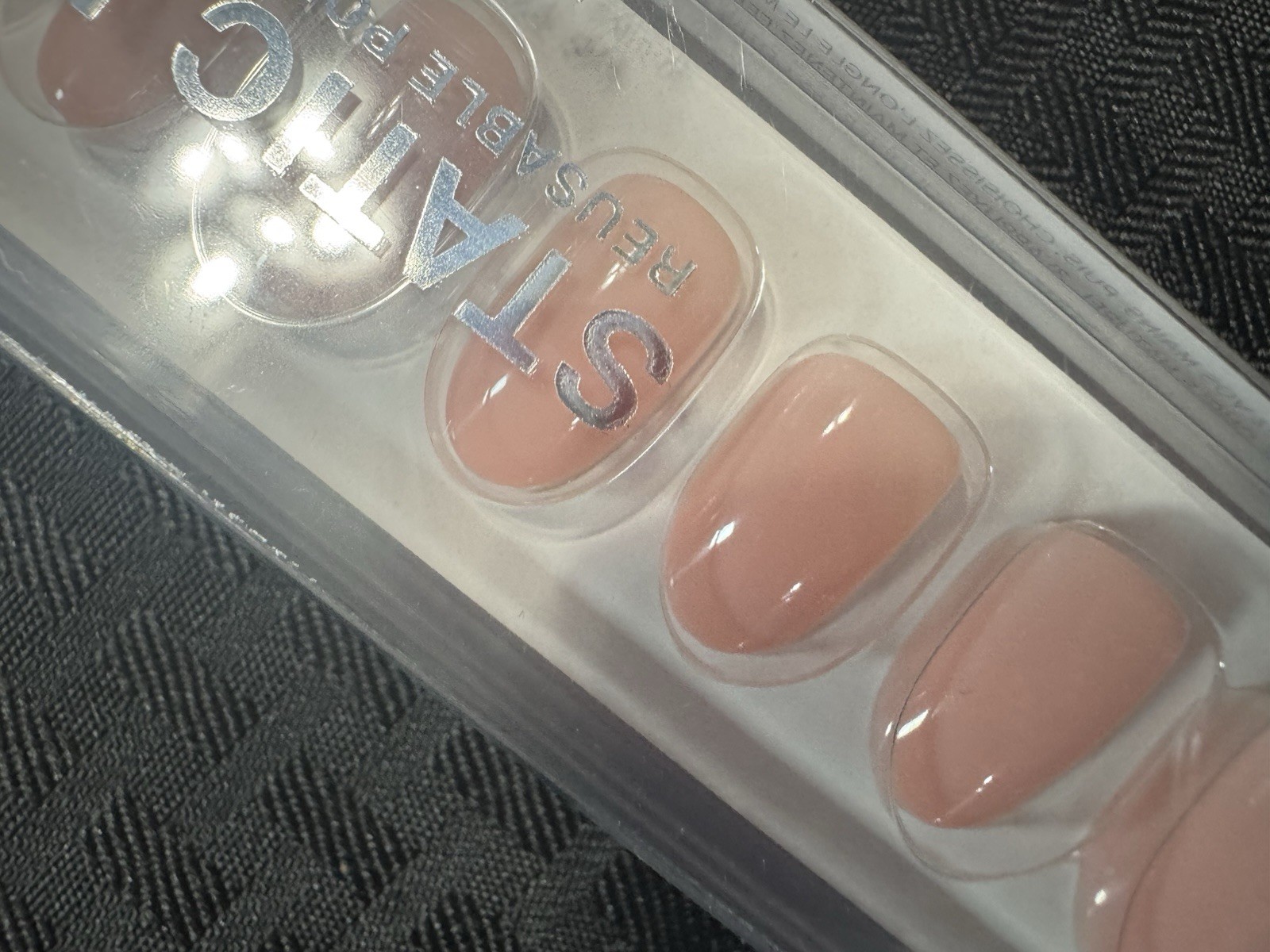 Lot Of 2 Static Nails Pop On Oval Almond Press On Acrylic Like 30 Day Reusable