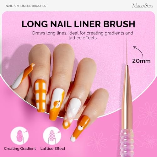 5pcs Nail Art Liner Brushes Set Synthetic Fiber Gel Polish Painting Pen Holder