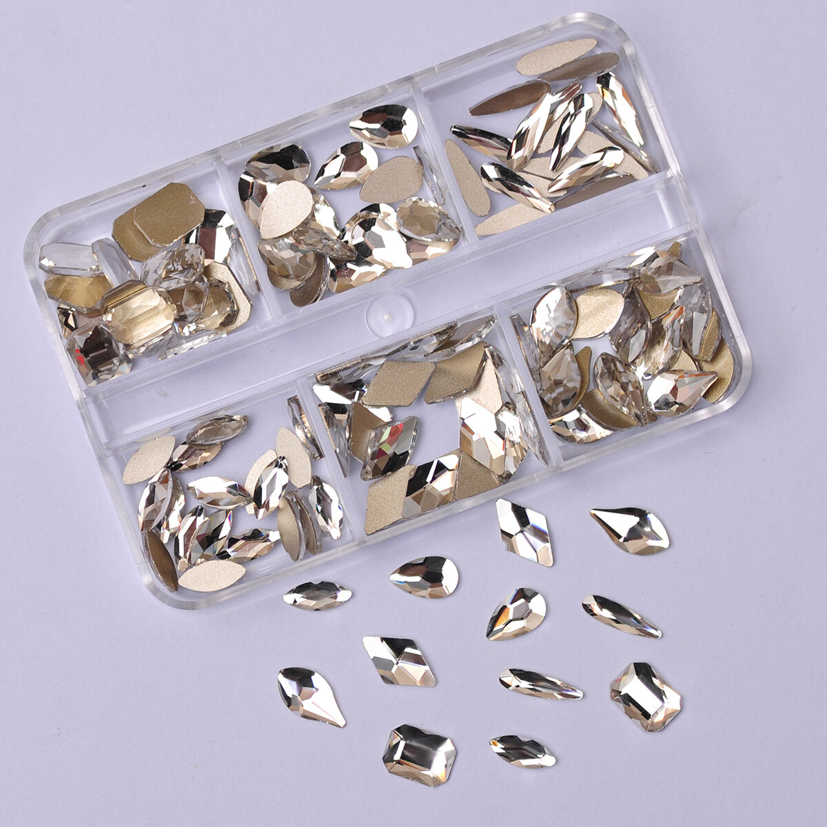 1 Box Mix SHAPE Colors Crystal Rhinestone Diamond NON hotfix Nail Art Decoration