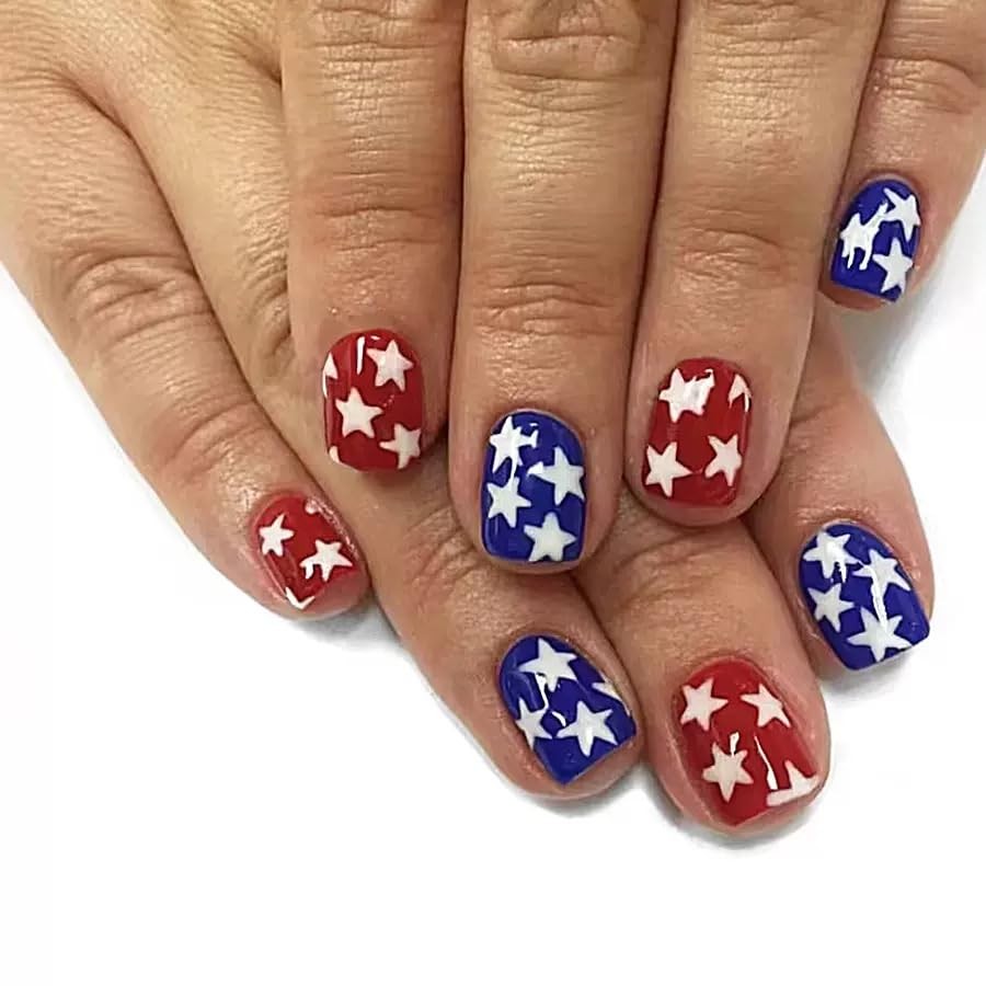 144 Pcs 4th of July Press on Nails – Square Fake Nails – 32 Style