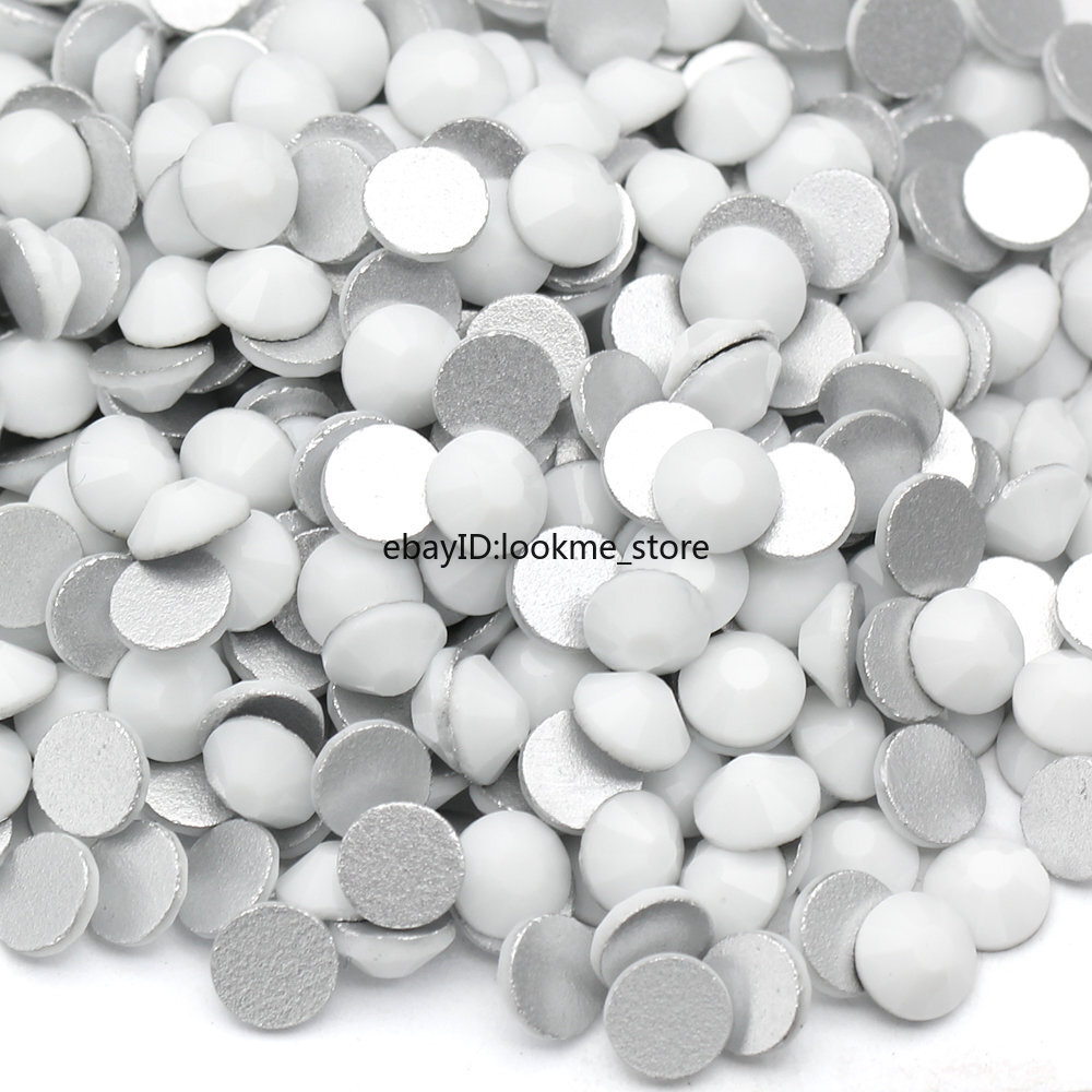 1440pcs Crystals Porcelain White Rhinestones FlatBack Gems for 3D Nail Art Decor