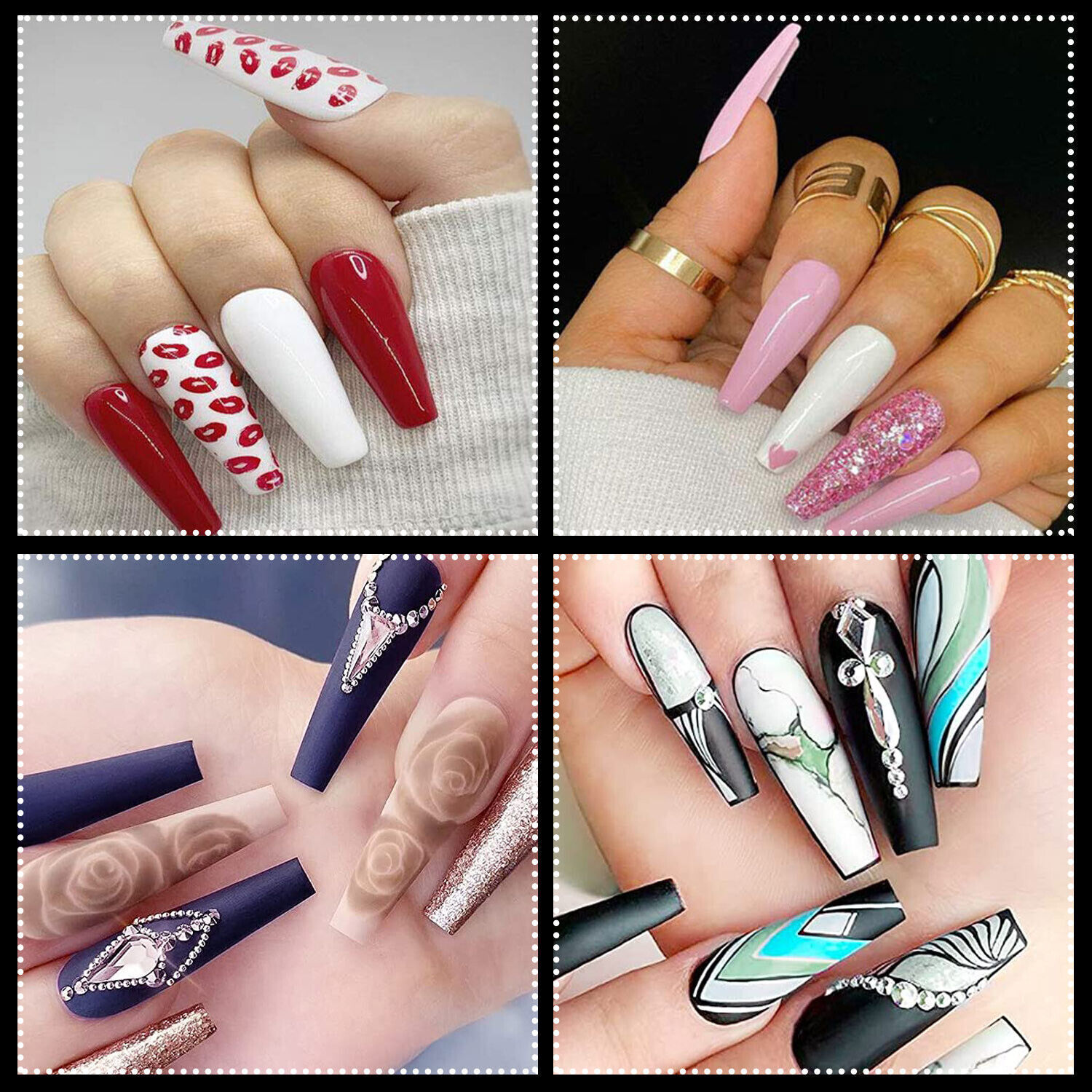 500Pcs Nail Tips C Curve Half Cover French Nails Fake Finger Nails for Nail Art