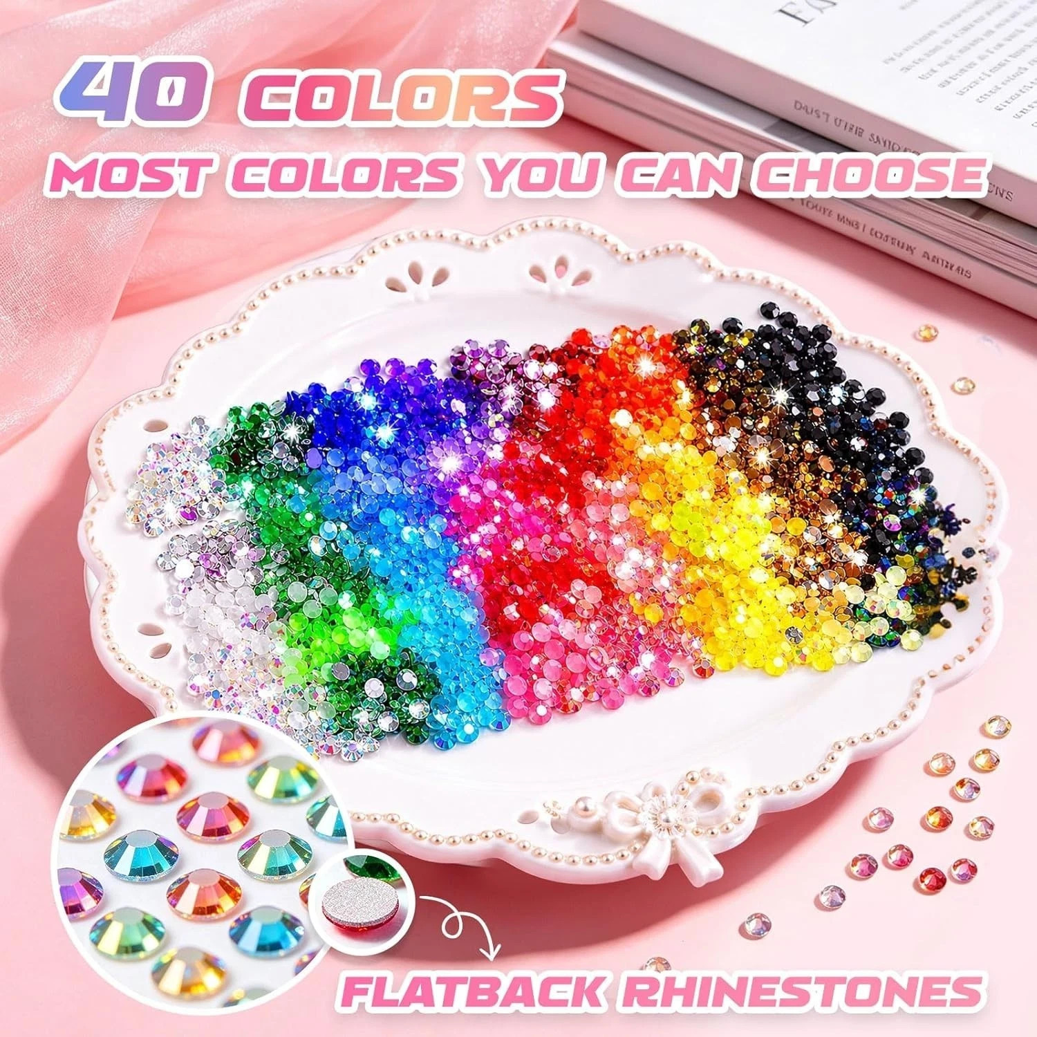 Bedazzling Kit 40 Colors Bedazzler Kit with Rhinestones Resin Jelly 40000 PCS