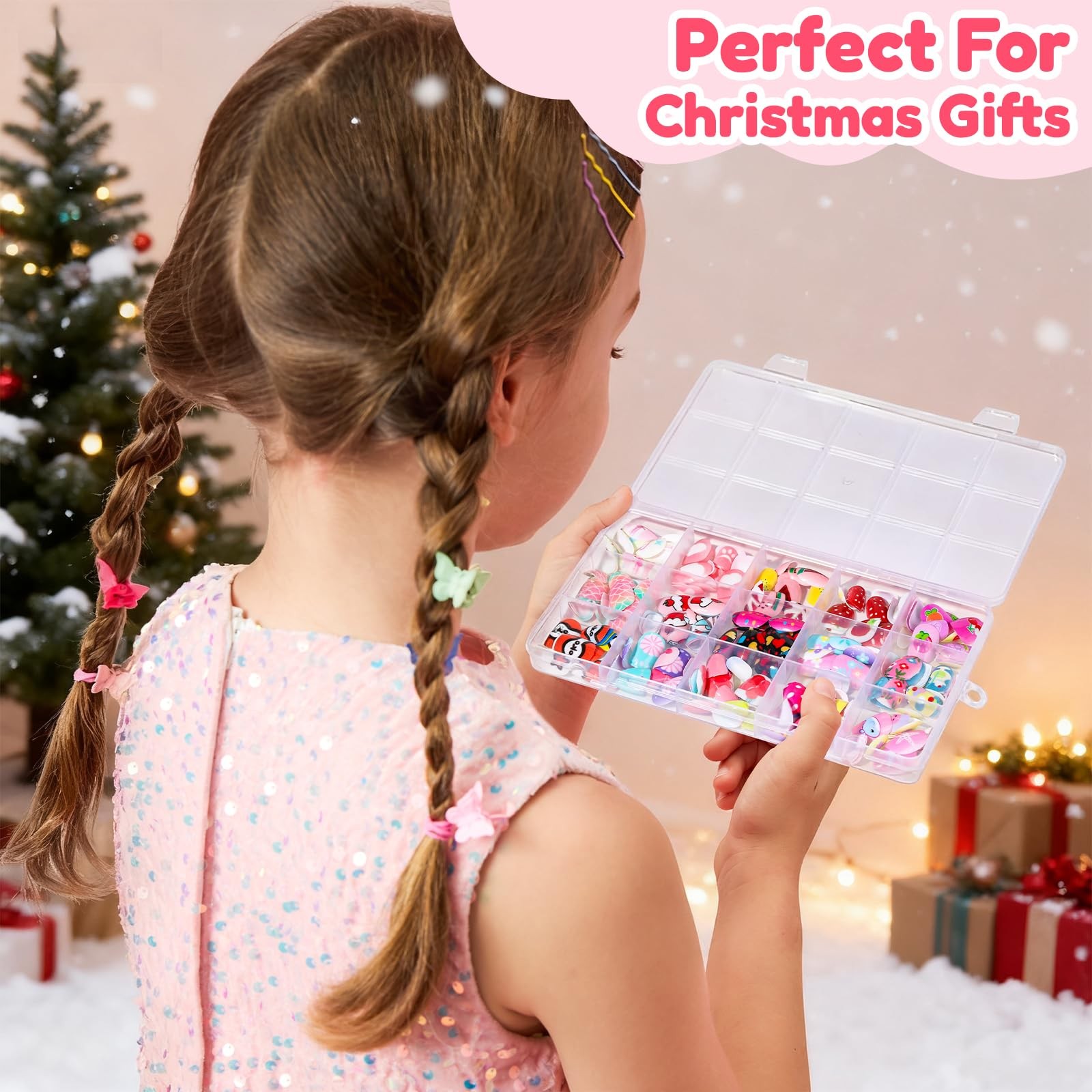 360 Pcs Kids Press On Nails, 15 Styles 12 Sizes Press On Nails for Kids Girls…