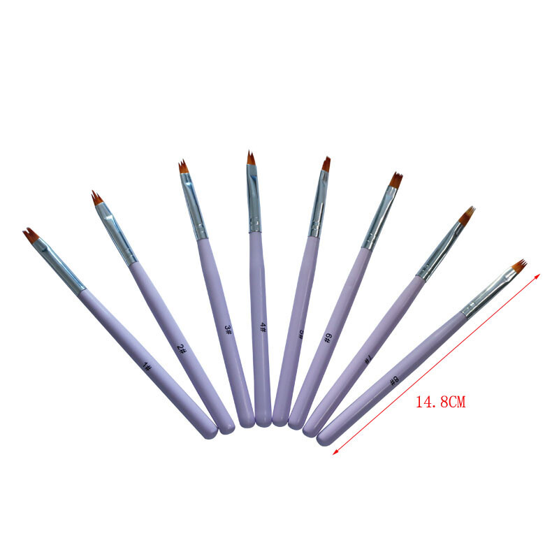 1 Set 8 Pcs Nail Flower Brush Petal Pattern Pen Serrated Pens DIY Nail Art Tool