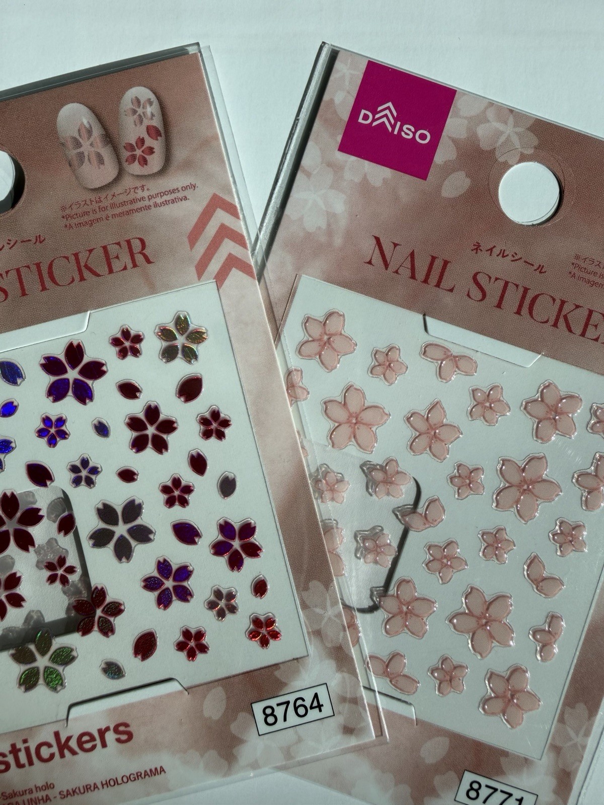 Japanese Sakura Nail Sticker Bundle 3D Pink & Hologram Floral Set NP-09