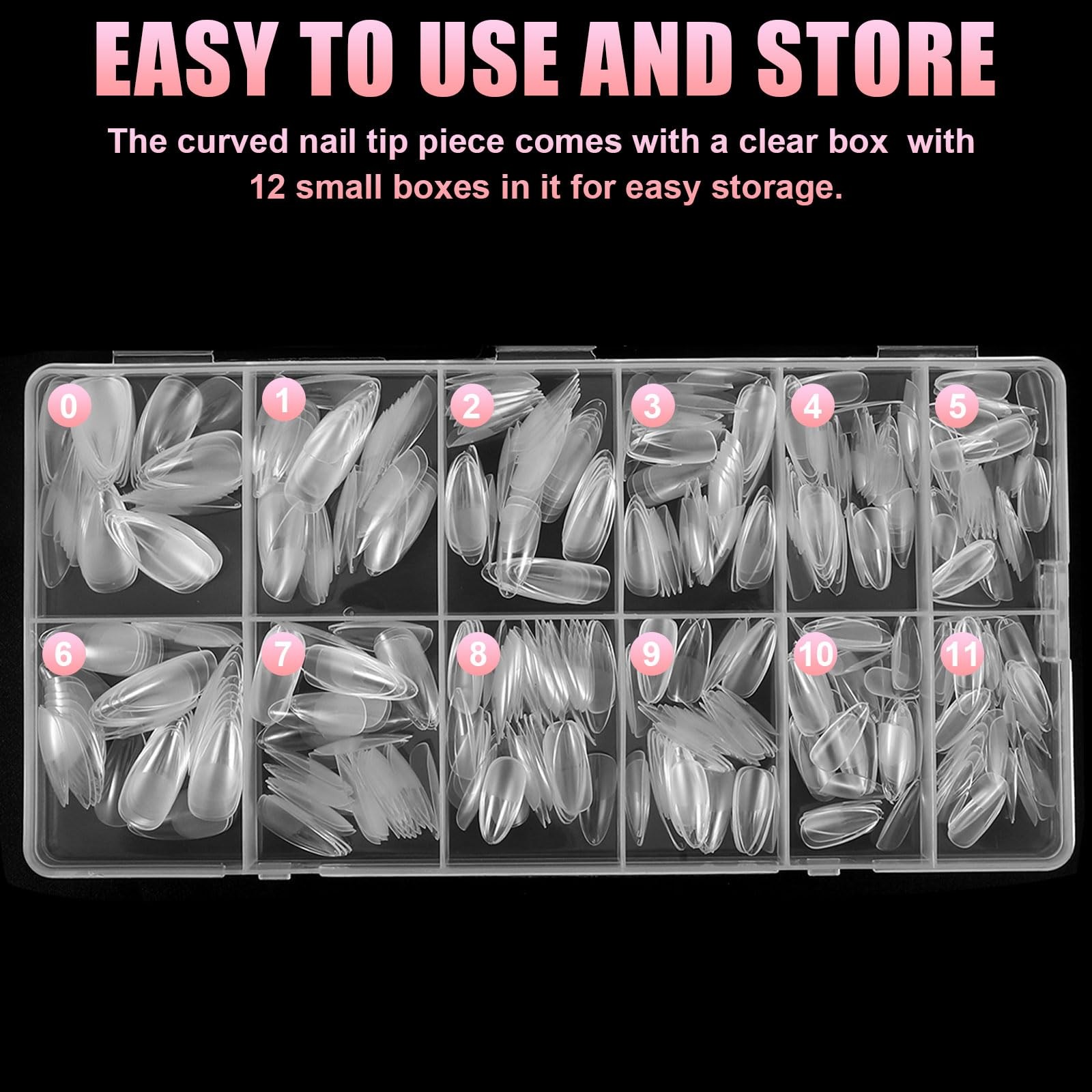 600PCS Almond Nail Tips, Clear Full Cover Fake Nails Medium Almond Gel x Tip …