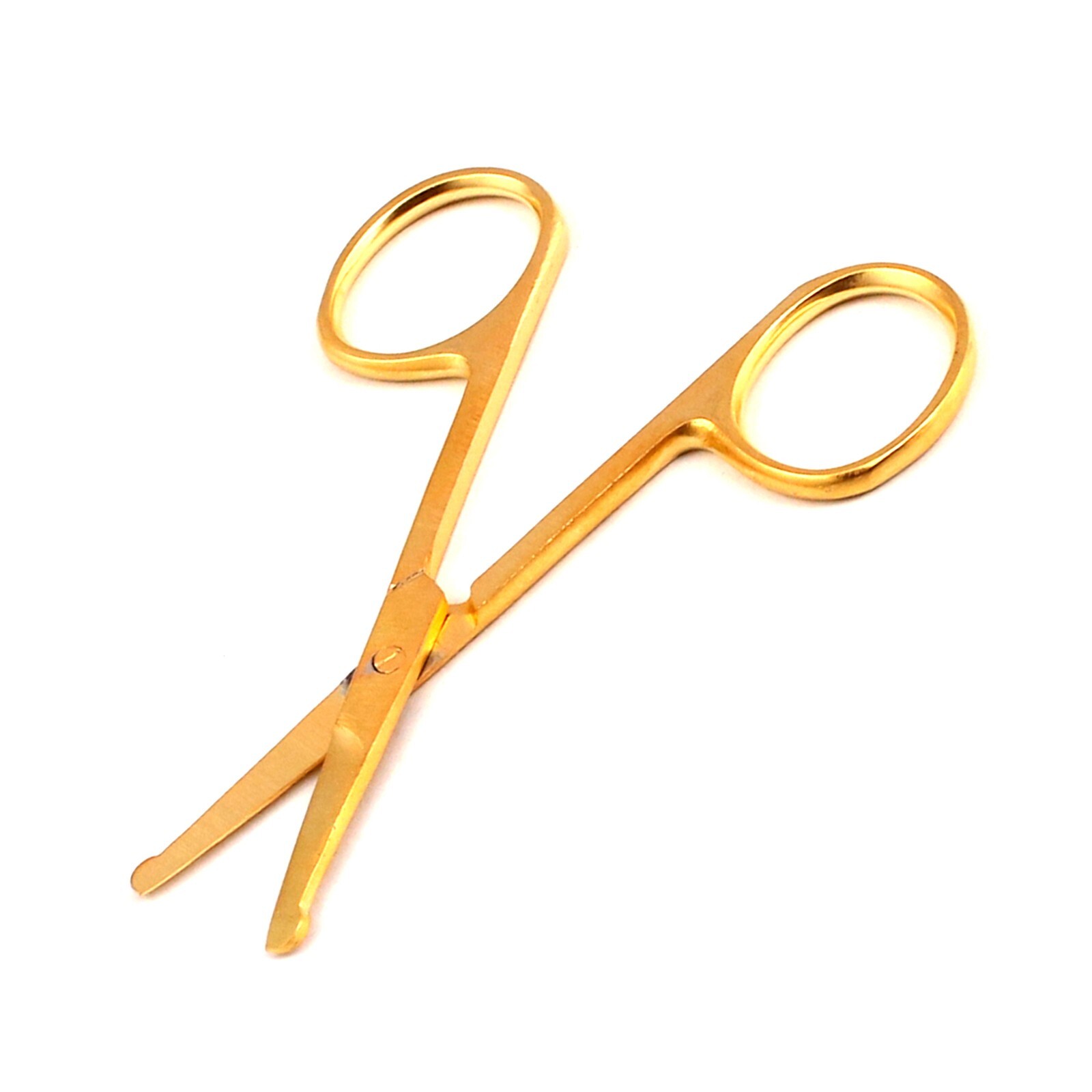 Beauty Safety Scissors Trimmer Nose Hair Scissors 3.5” Gold Ear Facial Trimmers