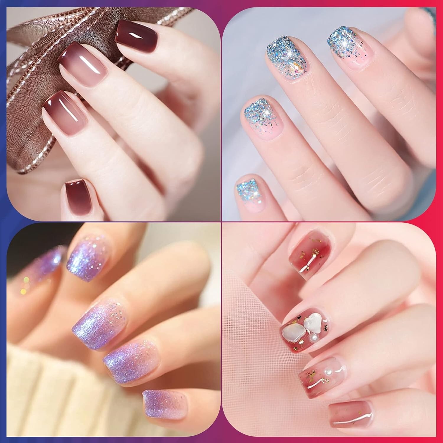 500Pc Nail Tips, Soft Gel Short Square Matte Acrylic Press On Fake Nails ARTDONE