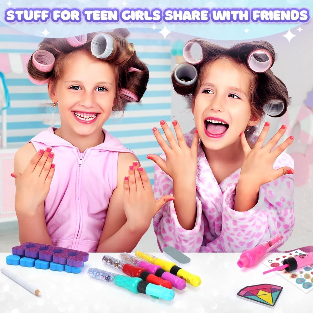 Creative Nail Polish Set for Girls 8-12: Mini Salon with 3-in-1 Nail Tools