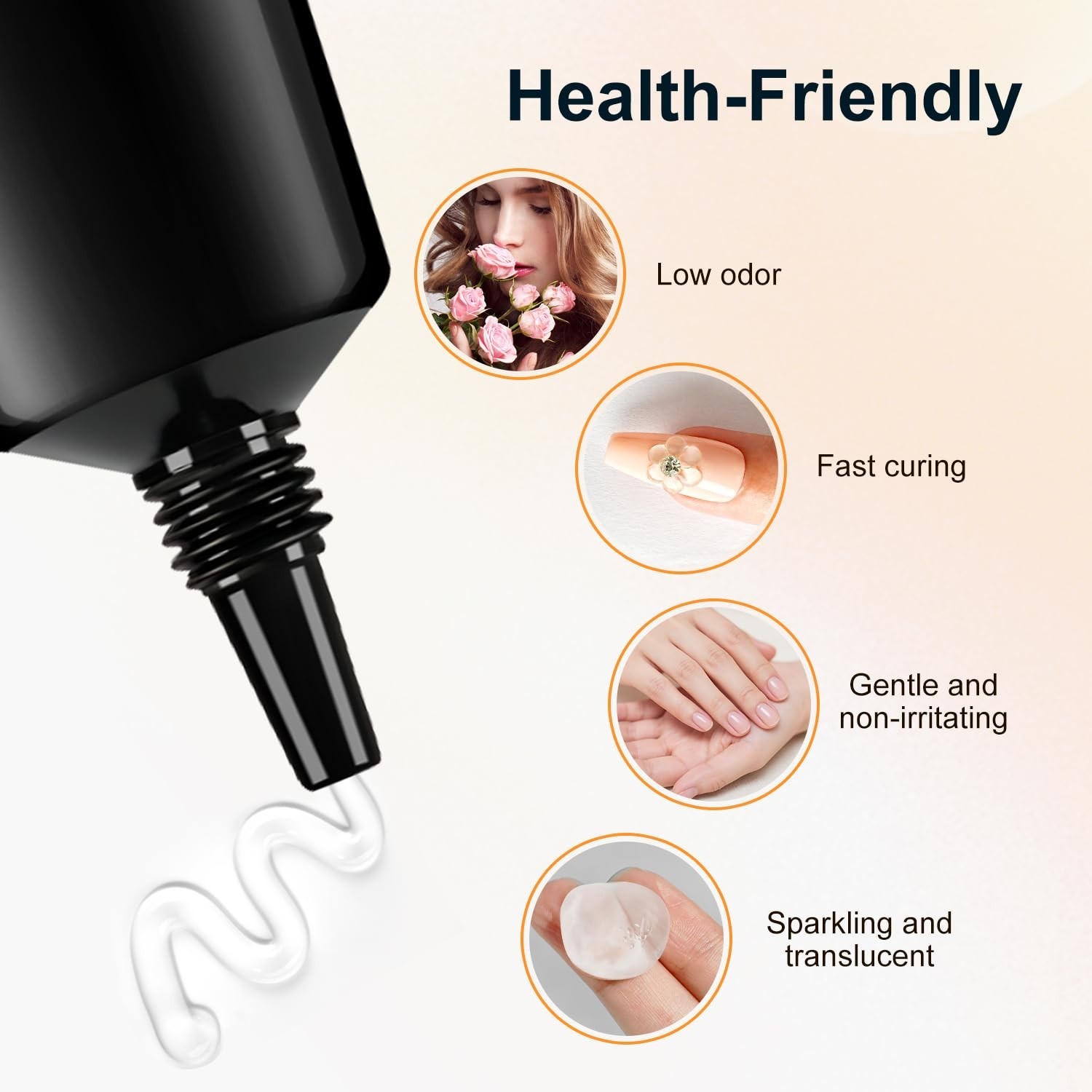 15g Crystal Clear No Wipe Gel for Effortless 3D Nail Designs & Texture Molding