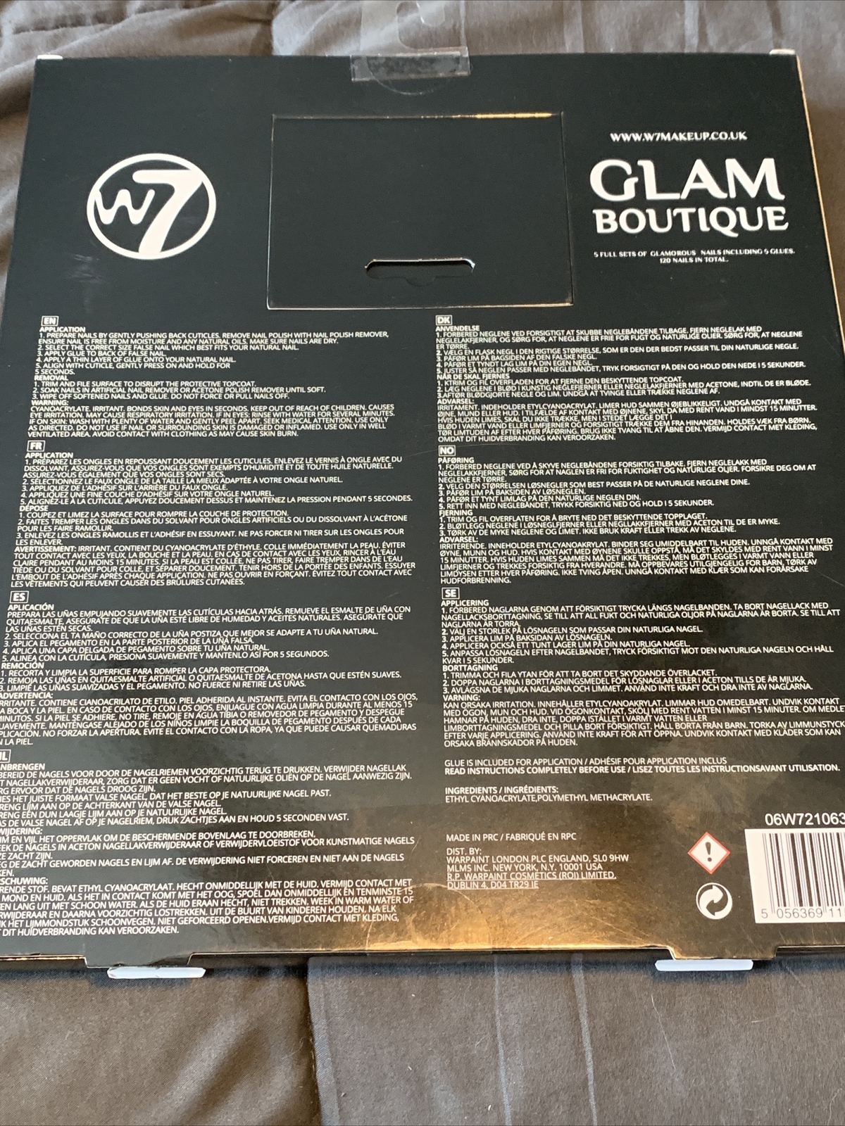 W7 Glam Boutique Glue-On Nails and Glues 120 Pieces – m2