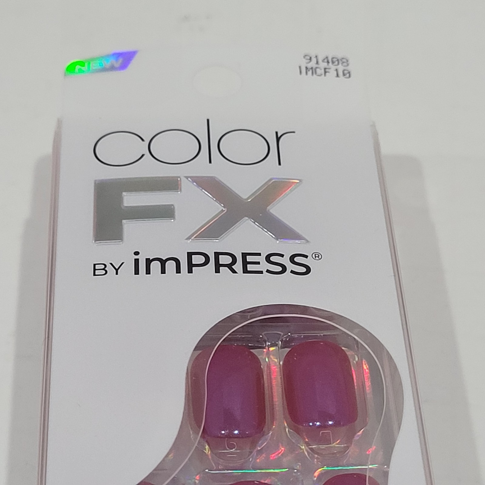 2pk imPRESS Color FX No Glue Mani Press-On Nails THIS CITY 91408 & Chrome Diva