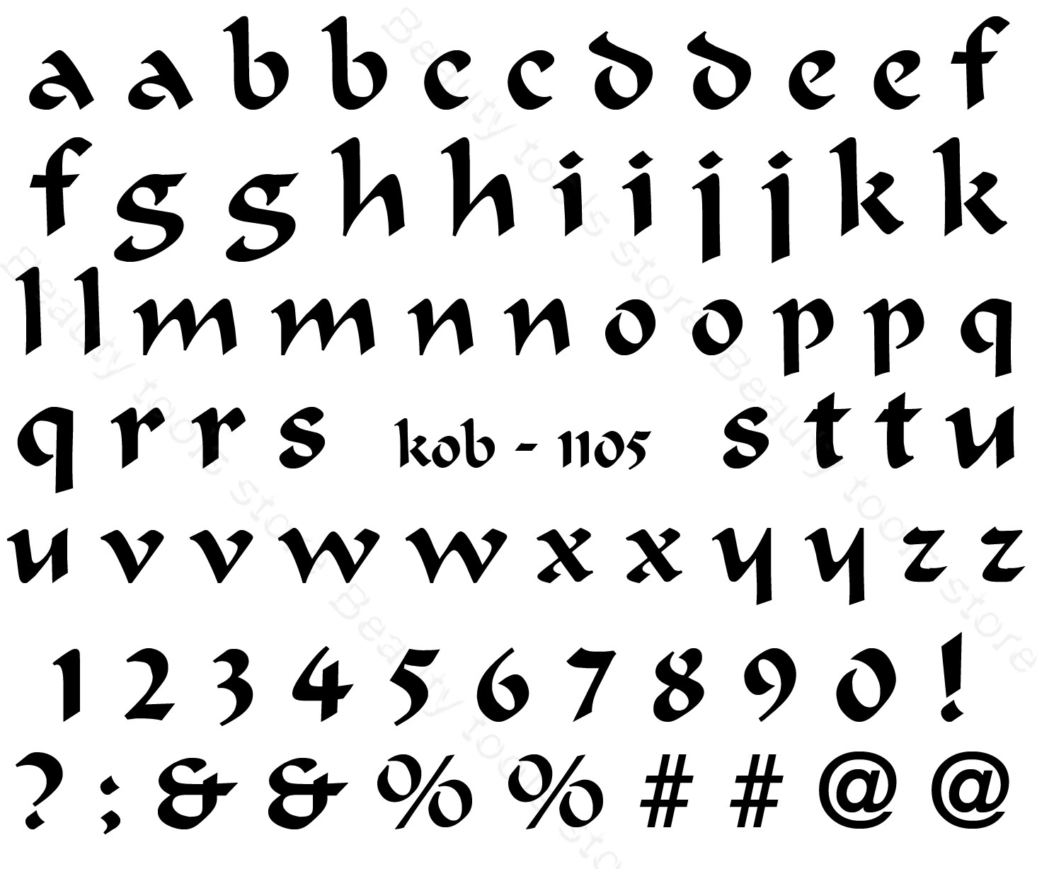 Nail Art Water Transfer Sticker Decal Stickers Pretty Letters KoB-1105