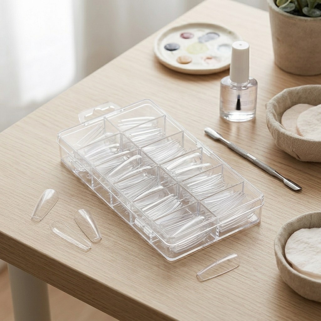 120Pcs Clear Full Cover Ballerina Nail Tips Long Coffin Press On Nails