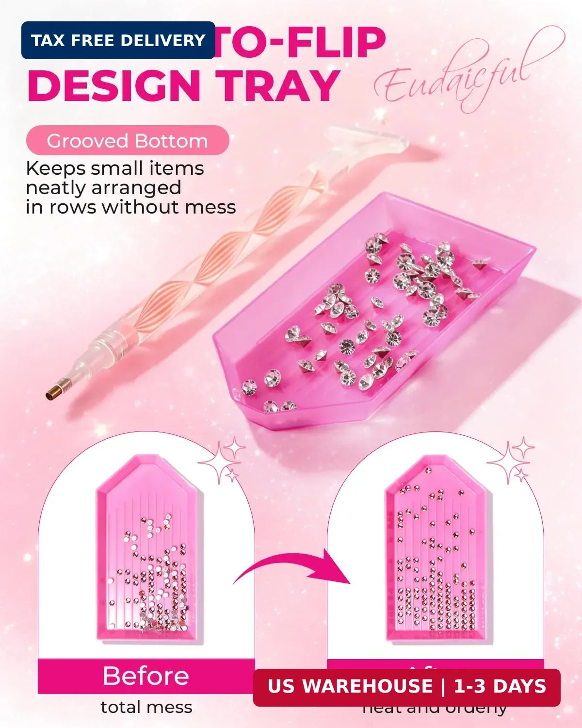 Rhinestone Picker Tool Kit: 2Pcs Rhinestone Picker Handle, Dual-Ended Rhinestone