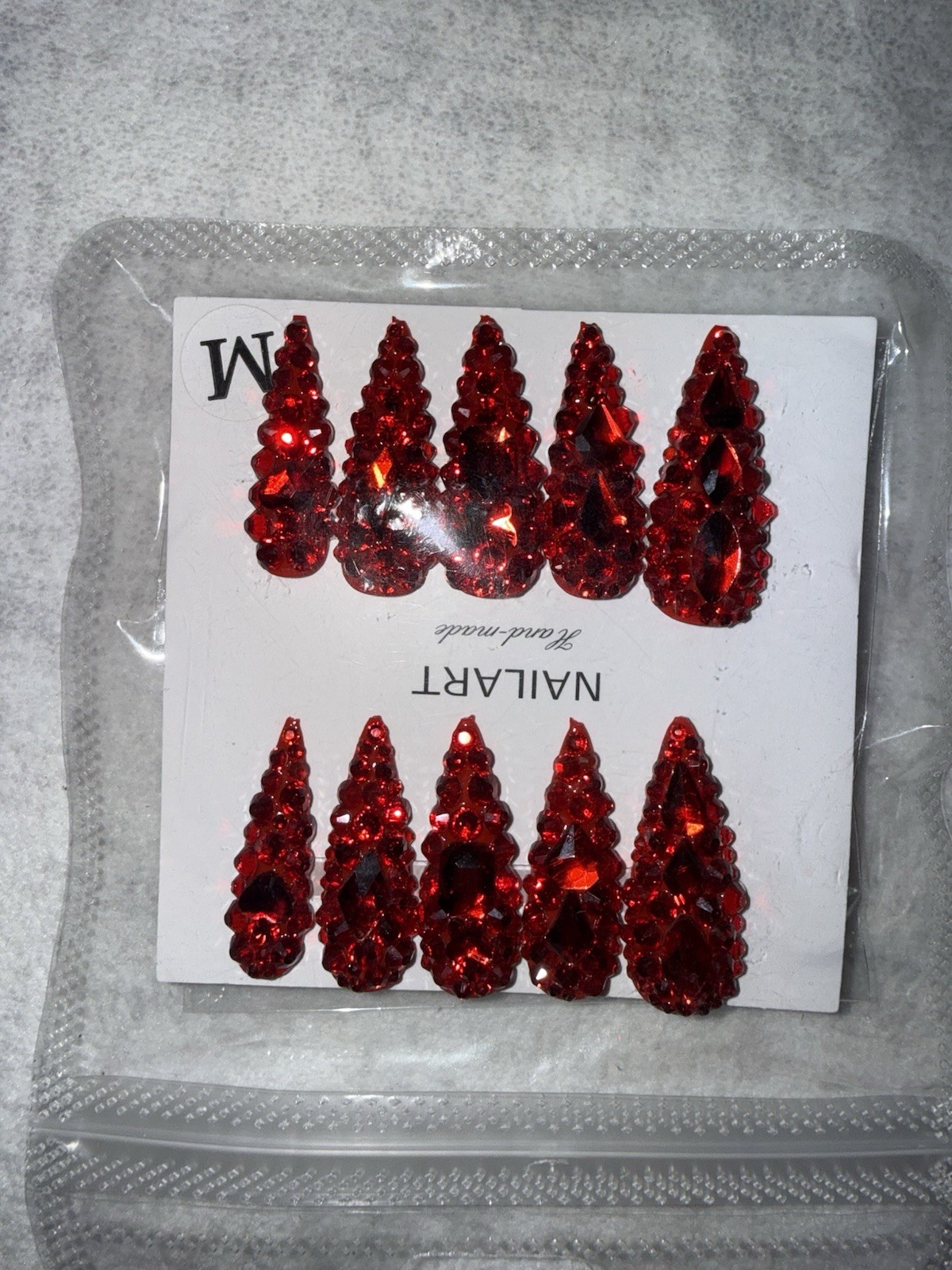 NAILART 3D Blue Pink Red Purple Long Stiletto Pre-Designed Press-On Nails