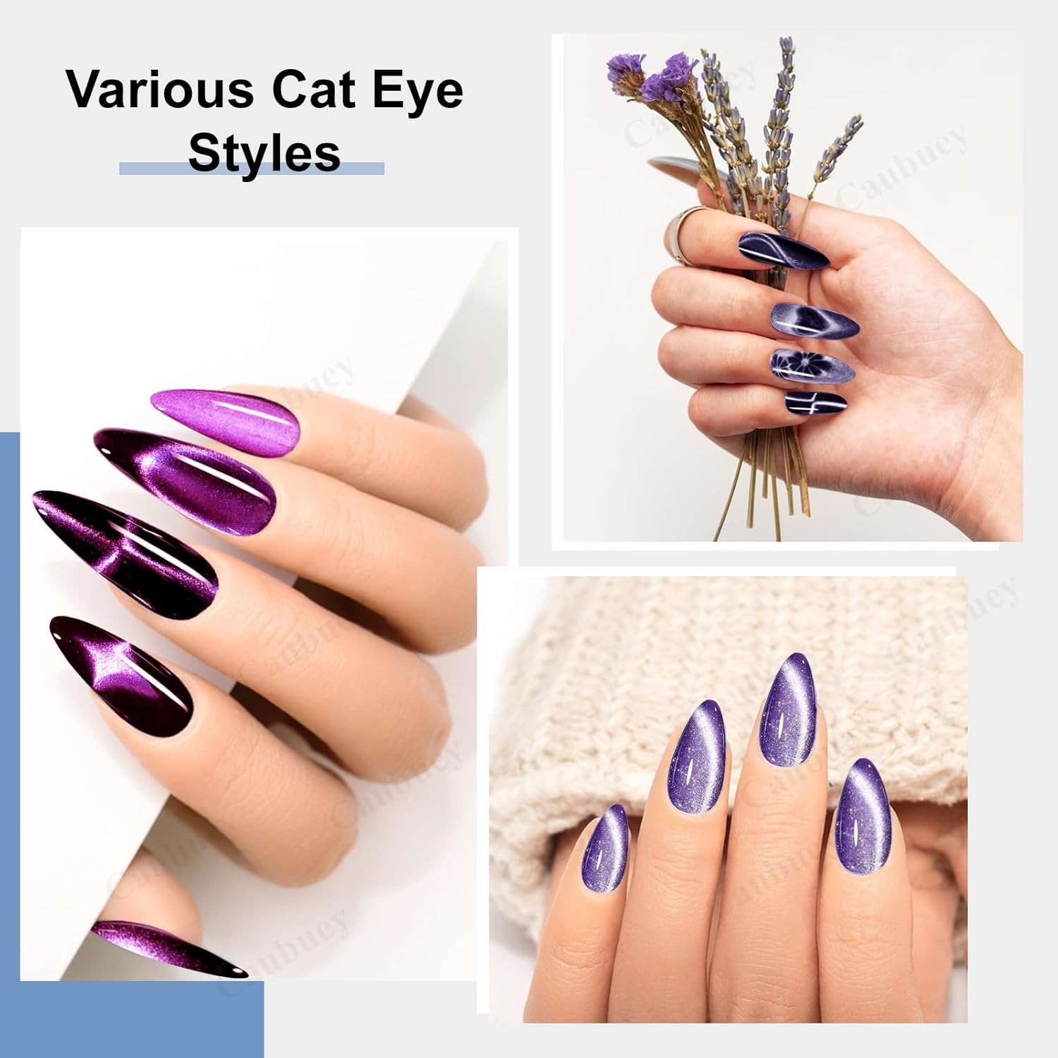 4 in 1 Cat Eye Nail Magnet Stick with Heart Shaped Tool, Multifunctional Magneti