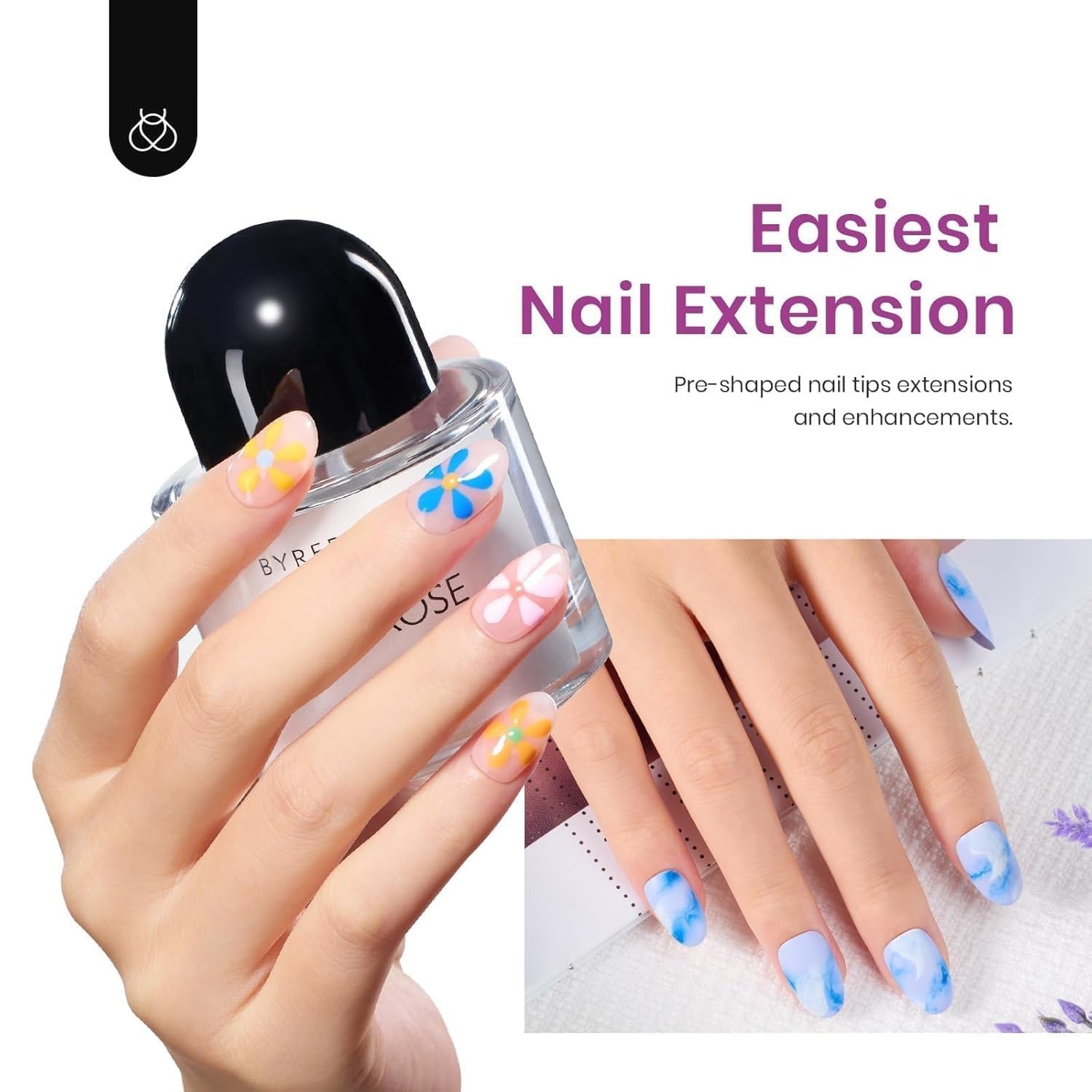 “Beetles Nail Tips 240 Oval Short + UV Lamp + 5in1 Glue 💅 Easy Gel Kit Women “