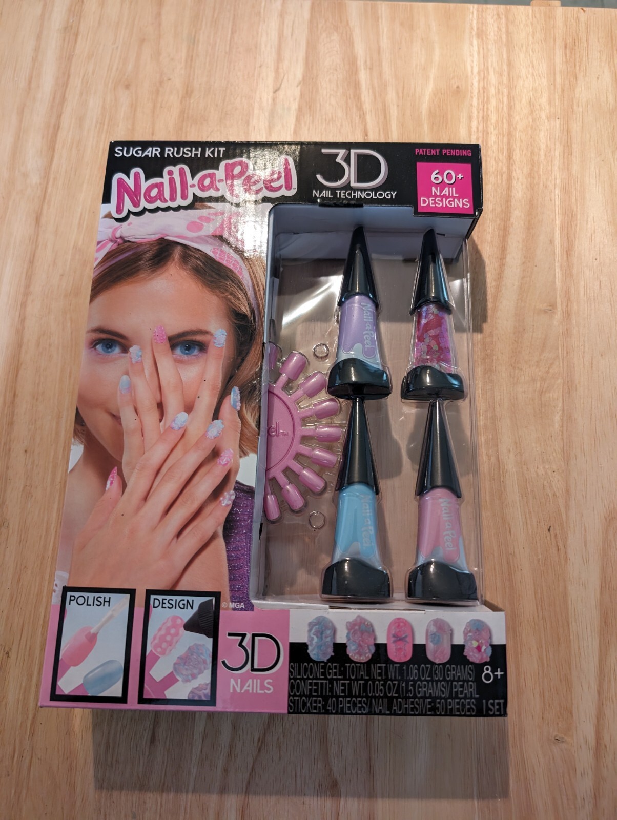 new 3d nail art manicure tip diy decoration polish nail-a-peel sugar rush kit