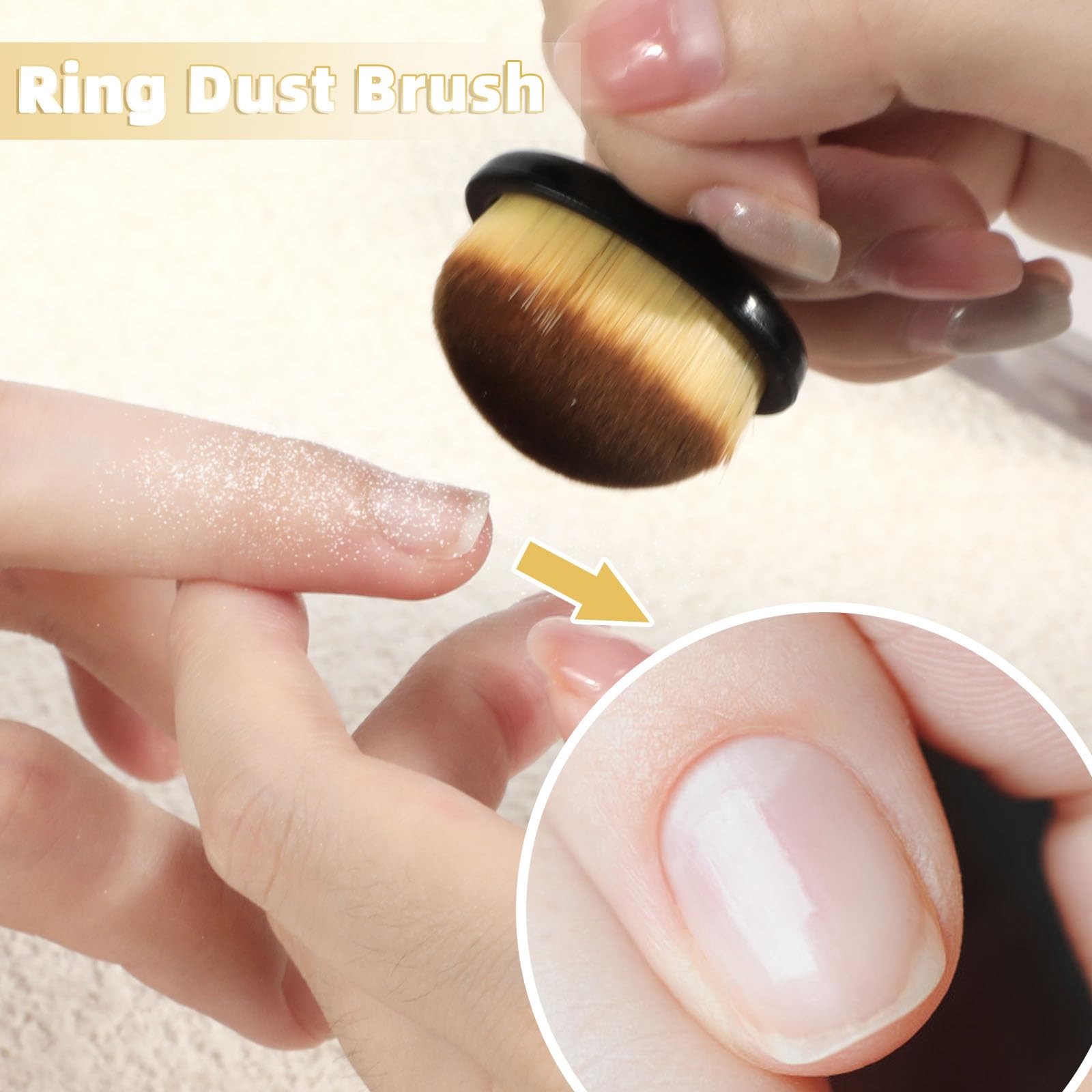 4Packs Nail Dust Cleaning Brush Ring,Soft Brushes for Clean Up Fingernails an…