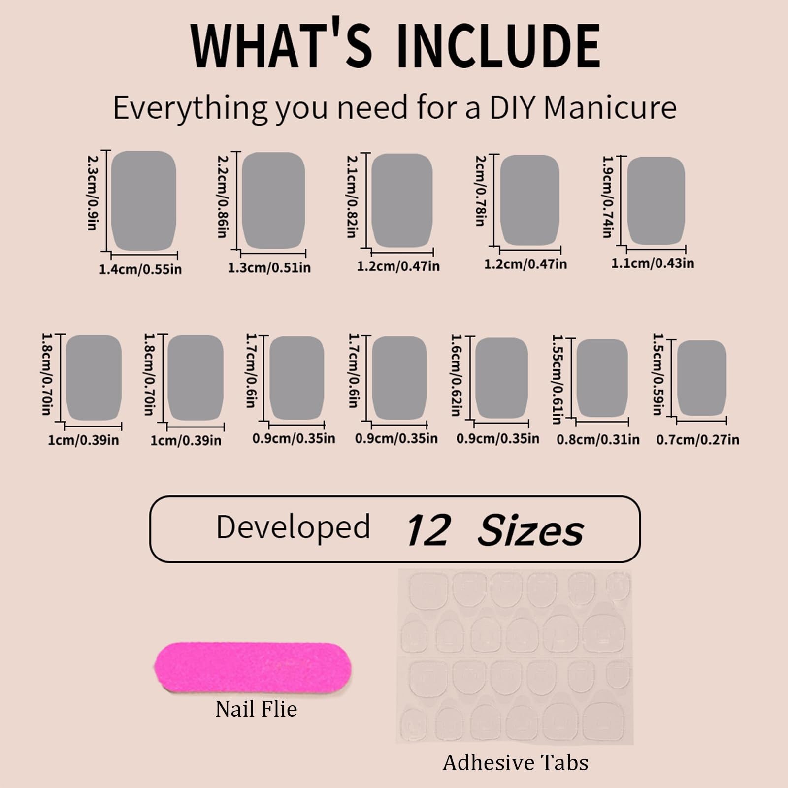24Pcs White French Tips Press on Nails with Simple Design, Glossy Nude Medium