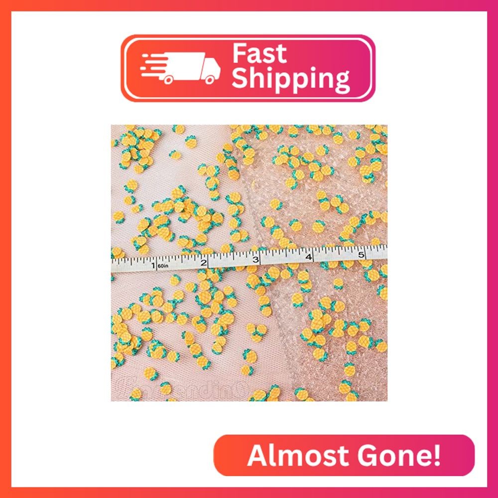 Framendino, 100g 3D Pineapple Polymer Slices Clay Charms for DIY Nail Art Crafts