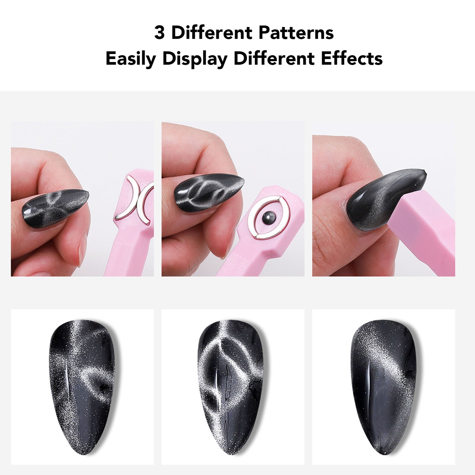 3pcs Nail Magnetic Wand Double Ended Effects For Gel Polish