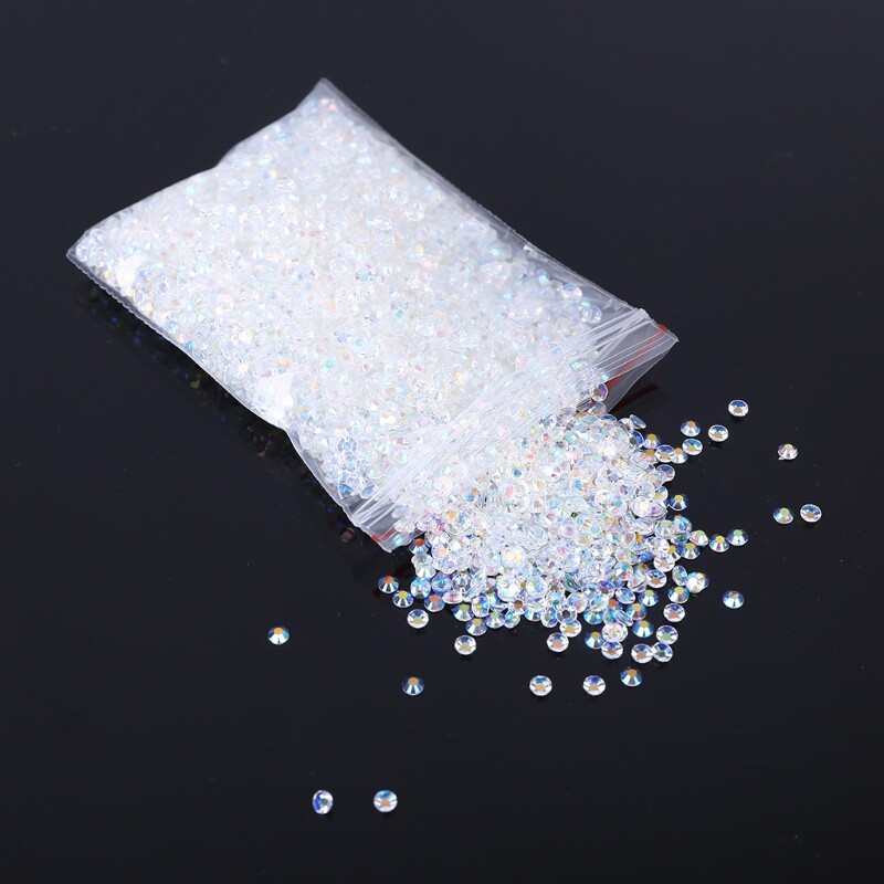 5000pcs White Flat Back Round Crystal Rhinestones for DIY Art