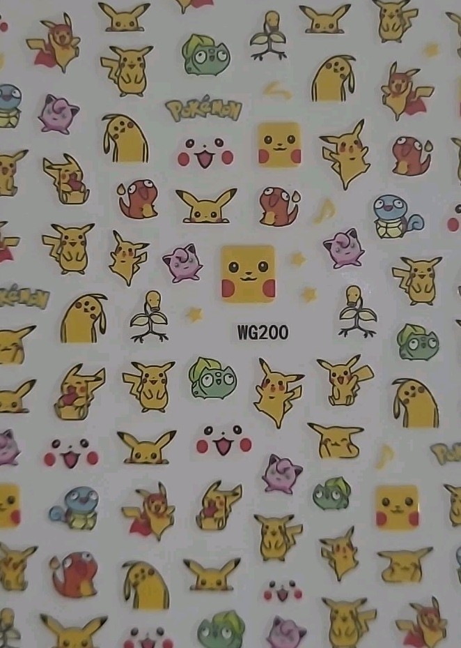 Pokemon Pikachu Nail Stickers