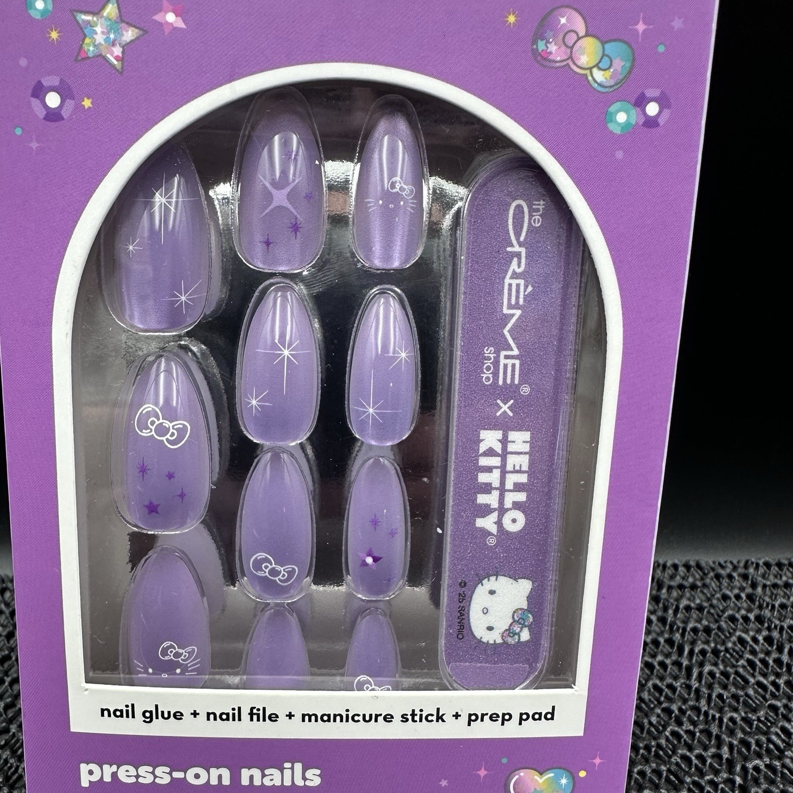 The Crème Shop Hello Kitty Set Of 28 Press On Nails Purple Almond