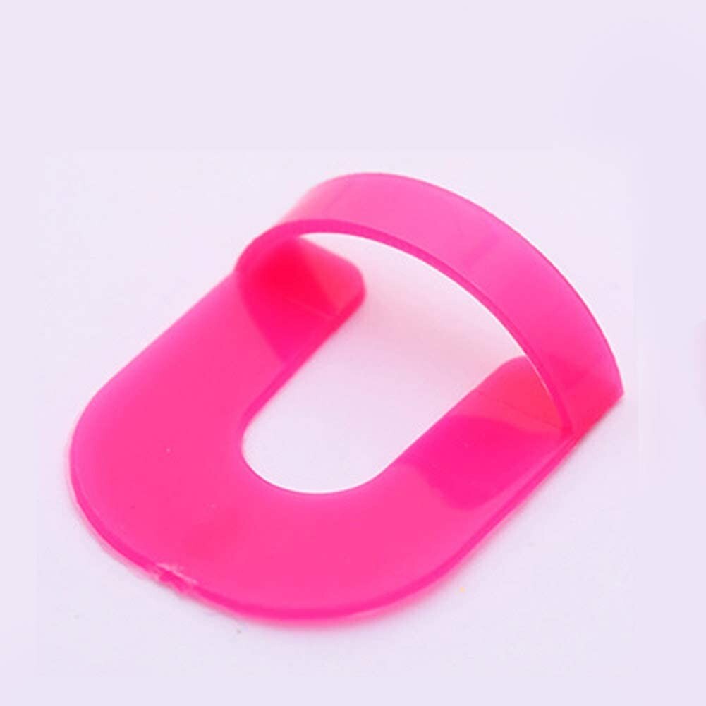 U Curve Shape Nail Protector Hot Pink Reusable Nail Art Tool 26 Pieces 10 Sizes