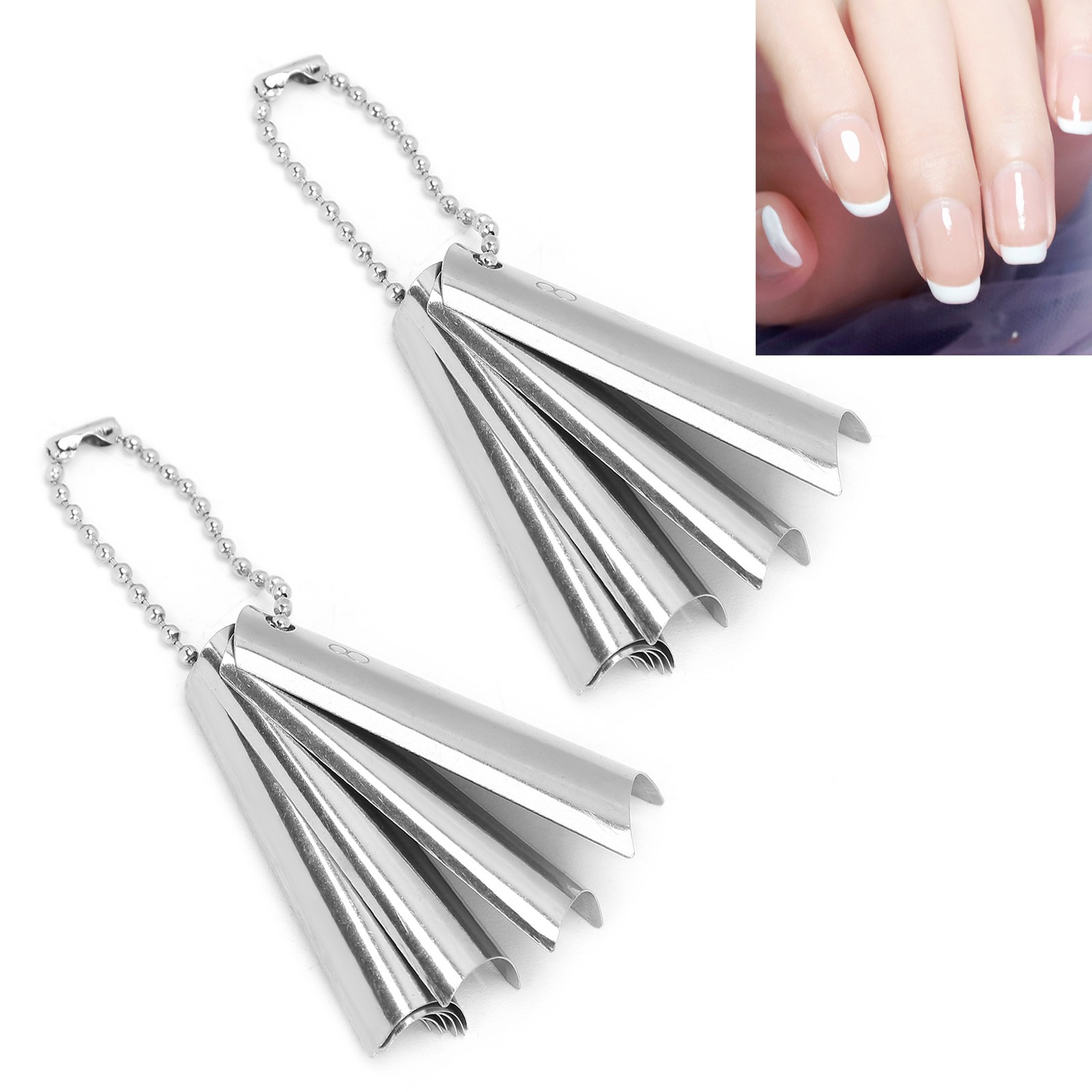 18Pcs French Manicure 9 Sizes Single Tips Deep C Shape Cutter Tool Nail Edge