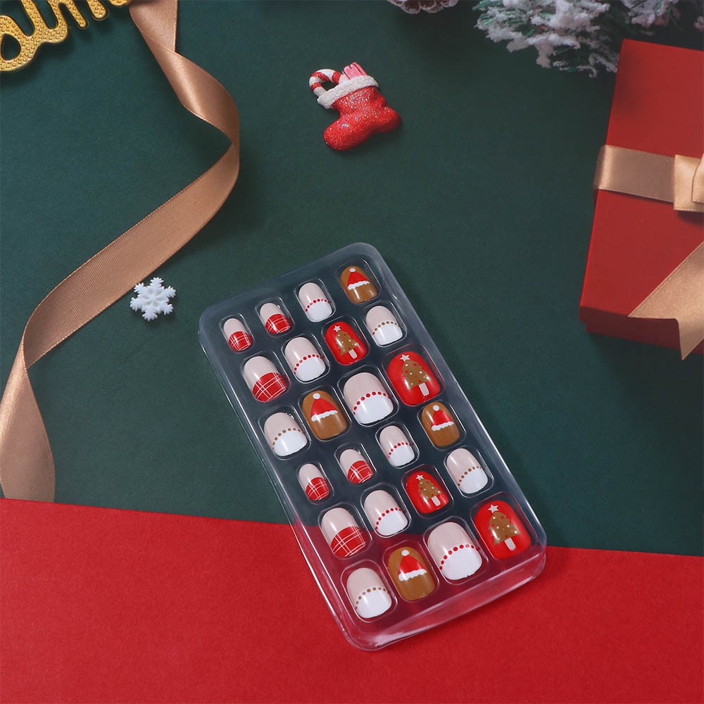 Kids Fake Nails Christmas Gifts DIY Nail Art Decoration Christmas False Nails