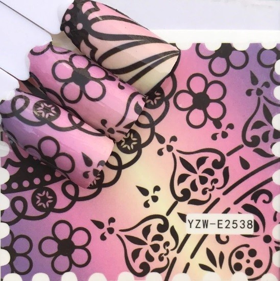 Blooming Flowers Nail Art:Lace Floral Water Transfer Tattoos