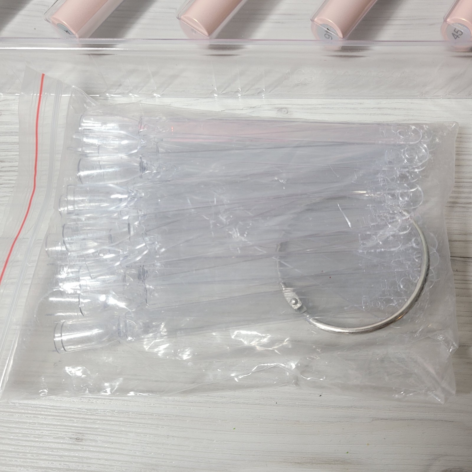 AZUREBEAUTY Nail Polish Bundle- 40 Pcs Clear Nail Color Sticks & Deco Press Nail