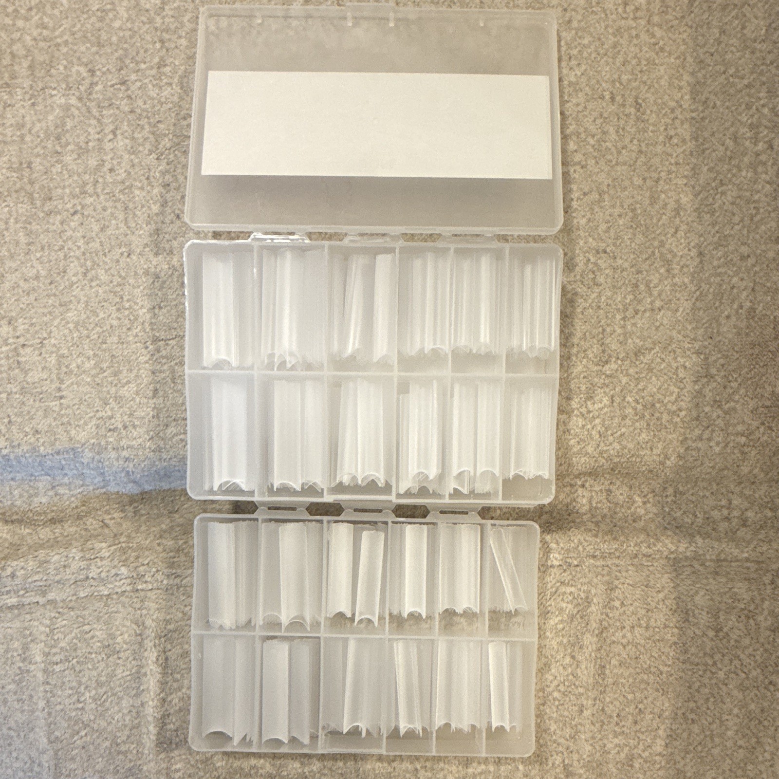 SET OF 2- Dose of Nails Long Square Matte Clear Full Cover Nail Tips 240pc