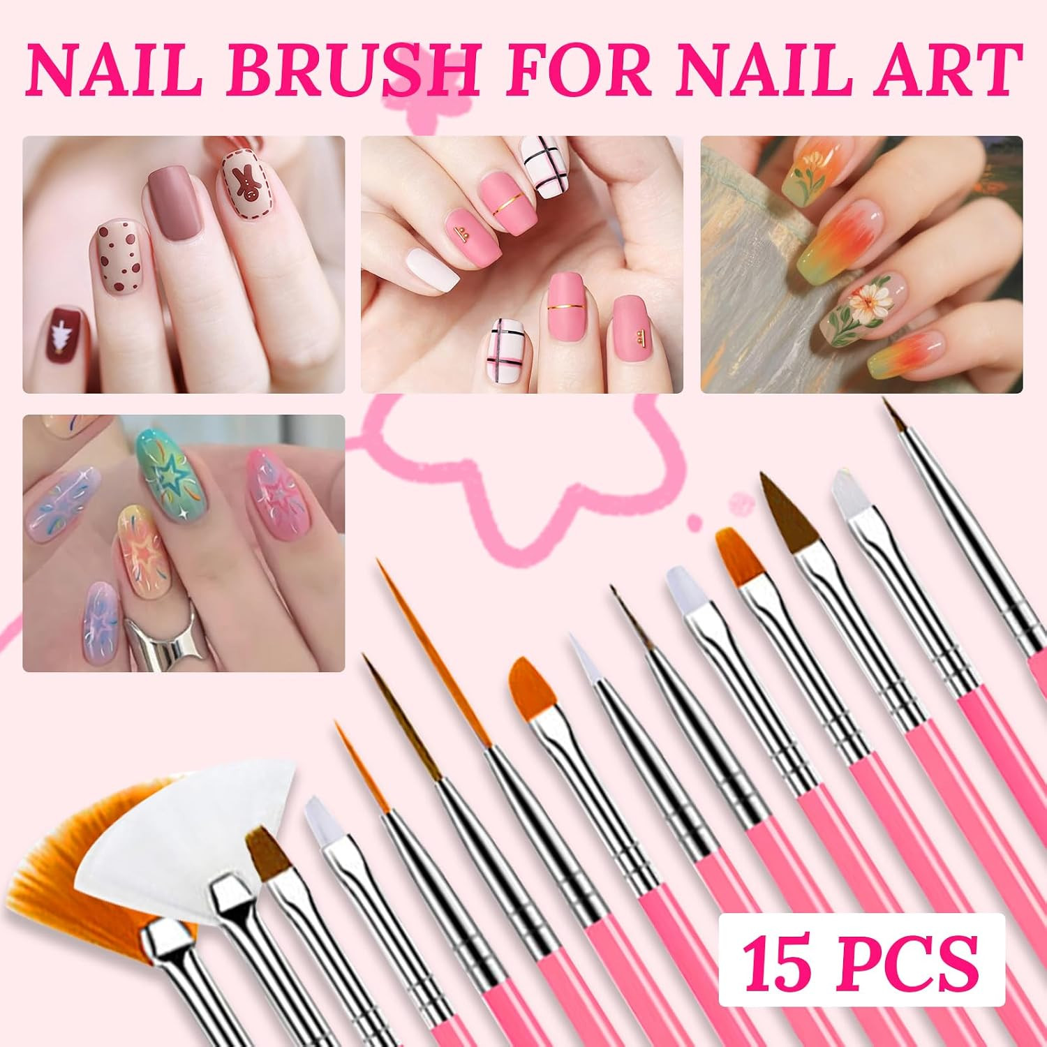 Nail Stand for Press on with Nail Art Brushes Nail Holder for Painting Practice
