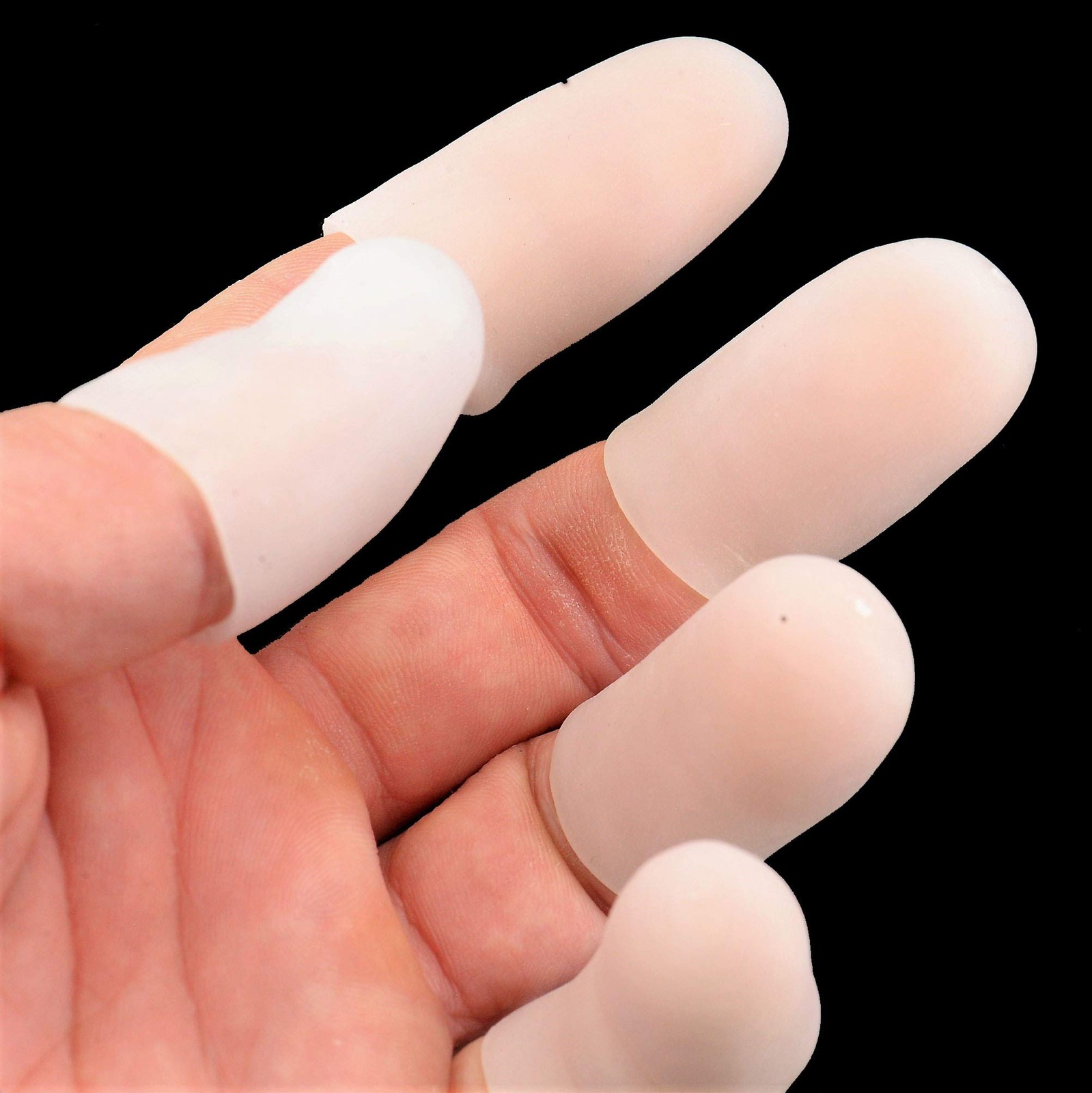Finger Protector [GEL-Grip Series] – Clear/White – [20 PACK] 16 Long – 4 Shor…