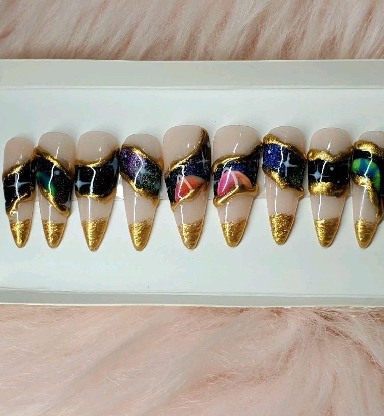 Into The Galaxy Press On Nails Handmade