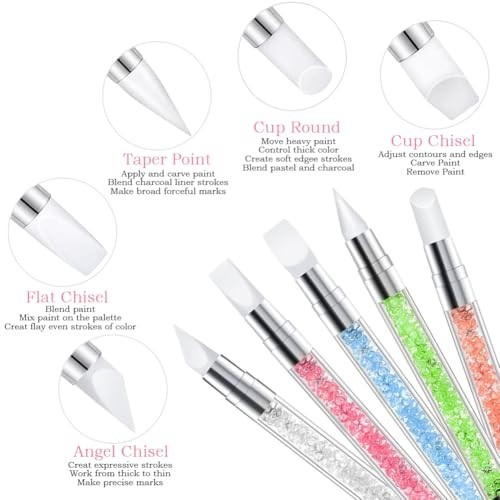Nail Art Brushes Set 27 Piece Acrylic Dotting Pens Sculpture Tools Palette with