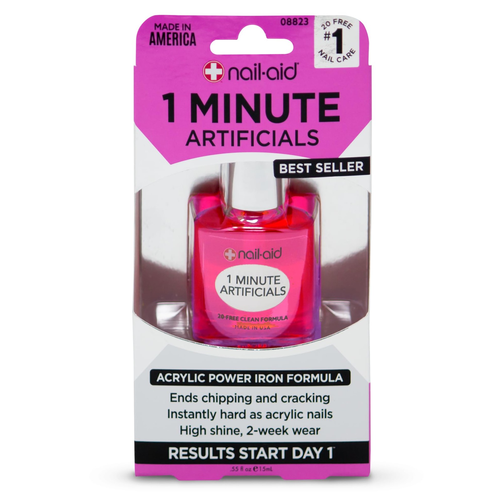 Nail-Aid 1 Minute Artificials – Nail Treatment, 0.55 Fl Oz (Pack of 1), Clear