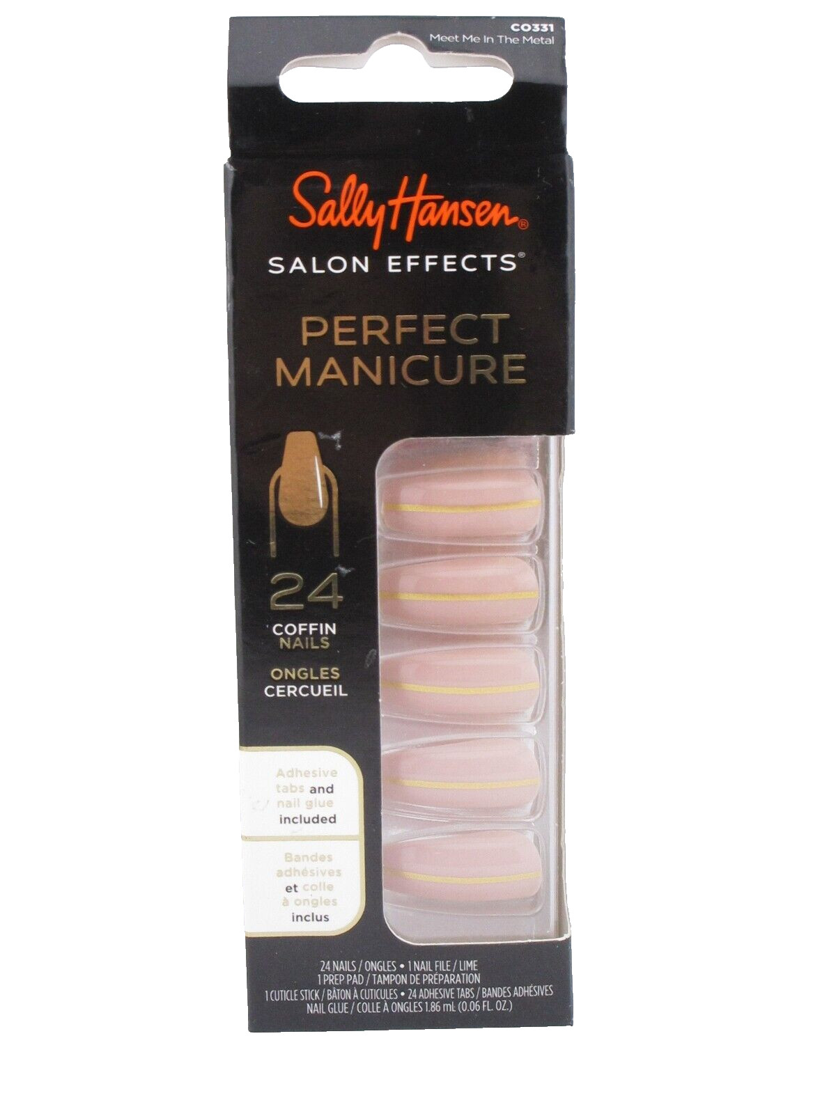 Sally Hansen Perfect Manicure, Meet Me in The Metal, Coffin Nails, 24 ct