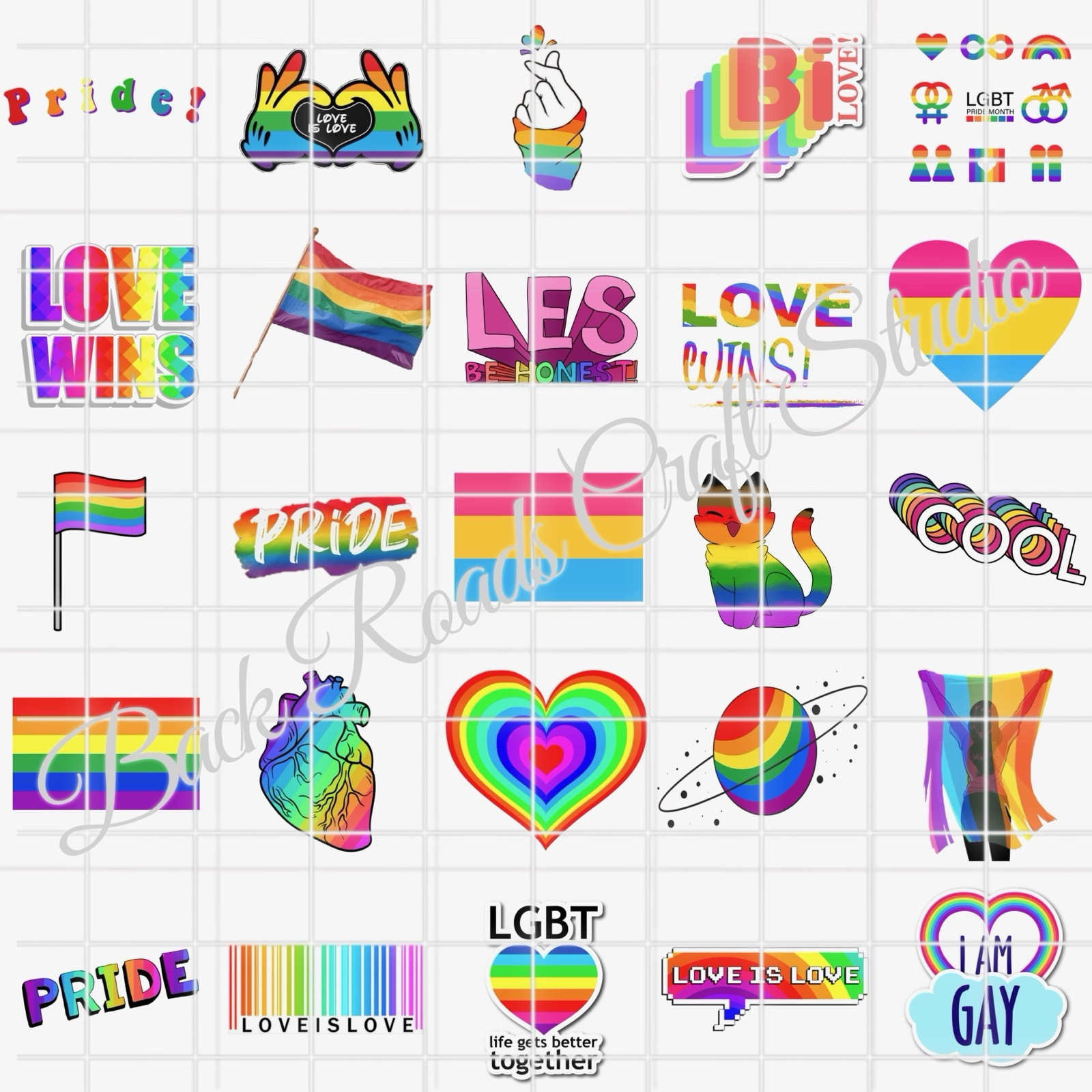 Pride Waterslide Decals Finger Nail, Instructions (set of 50) SS