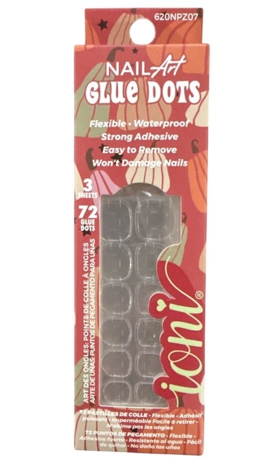 Ioni Nail Art Glue Dots~Flexible~Waterproof~Strong Adhesive~No Damage~ 72 Dots