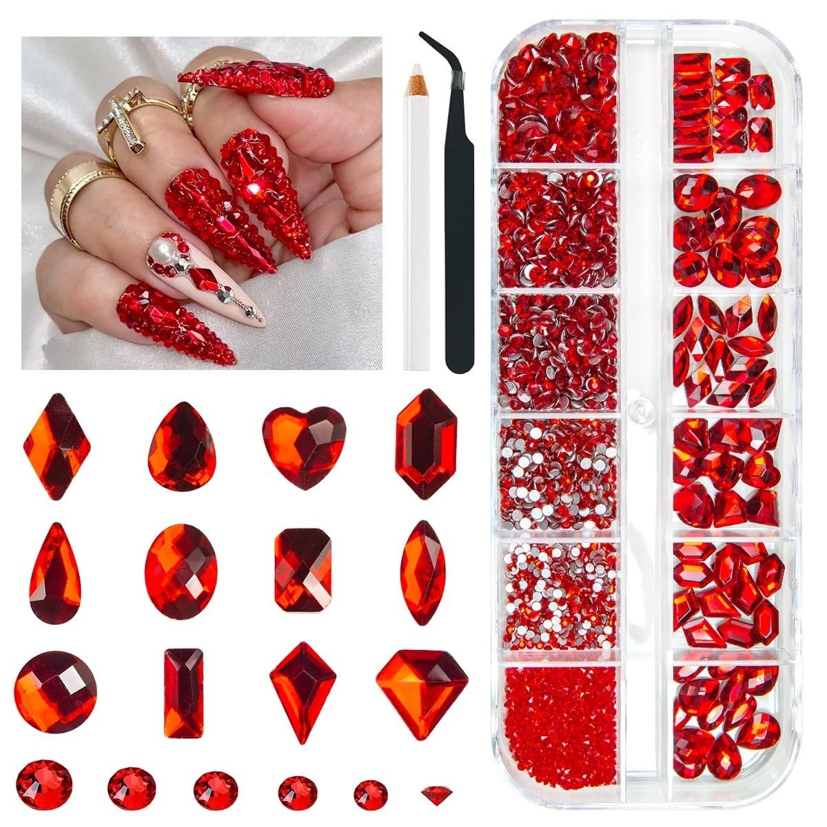 Piedras Para Uñas Decoraciones Conjunto De Diamantes Imitación Oro Gemas Crista