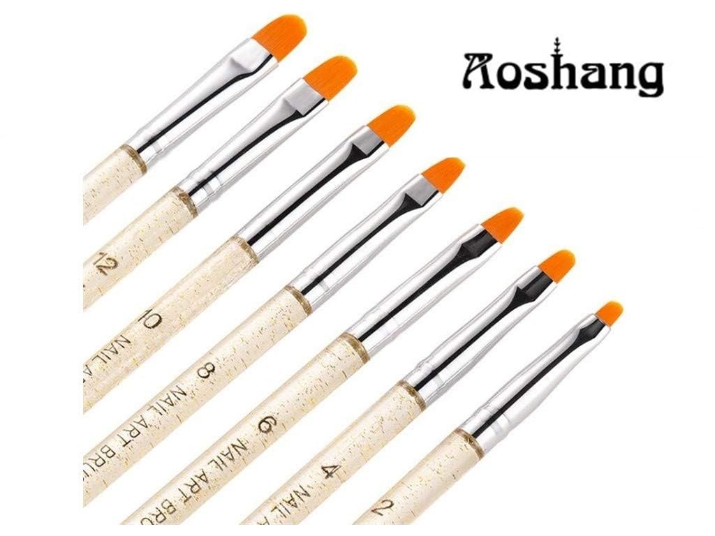 7pcs UV Gel Nail Brush Set Poly Extension Builder Nail Art Painting Pens
