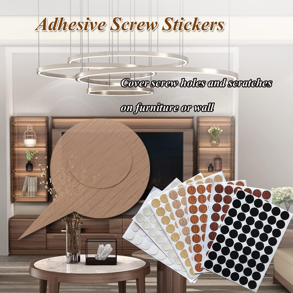 21Mm PVC Screw Hole Cover Cap 378Pcs Wood Grain Furniture Stickers | 21Mm Self-A