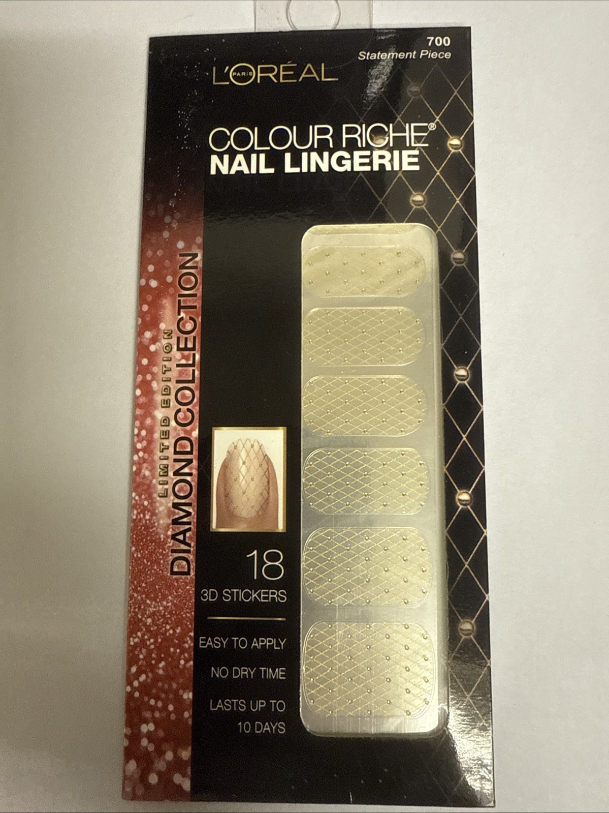 Loreal Colour Riche Nail Lingerie 3D Nail Stickers STATEMENT PIECE #700 18ct LE